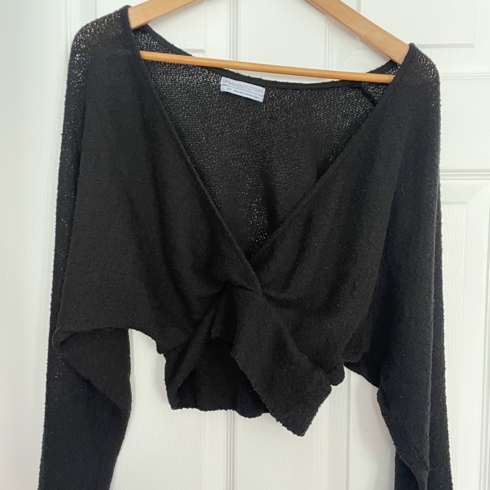 Urban Outfitters Black Cropped Sweater